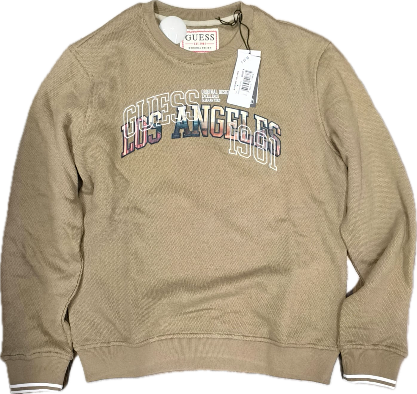 Felpa uomo Guess verde militare chiaro