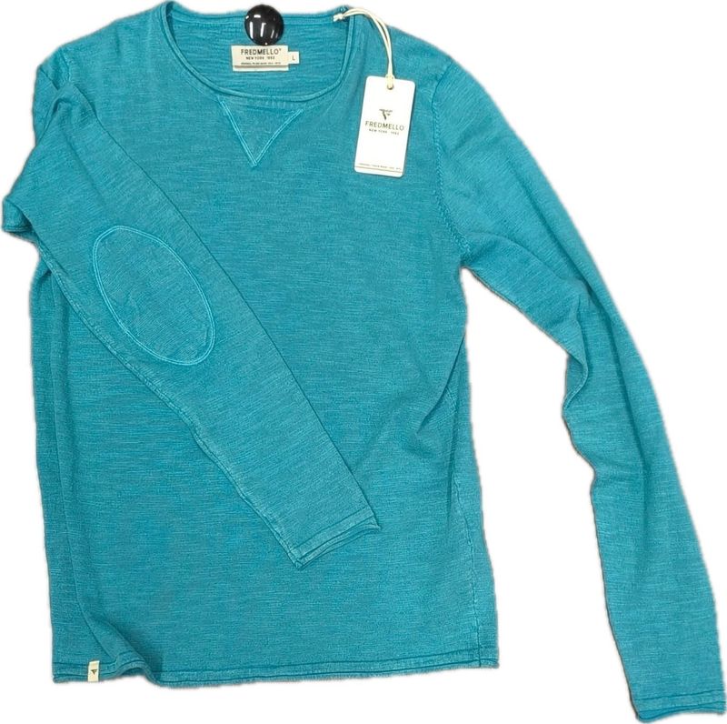 Maglia uomo cotone azzurro Fred Mello Maglia uomo cotone azzurro Fred Mello