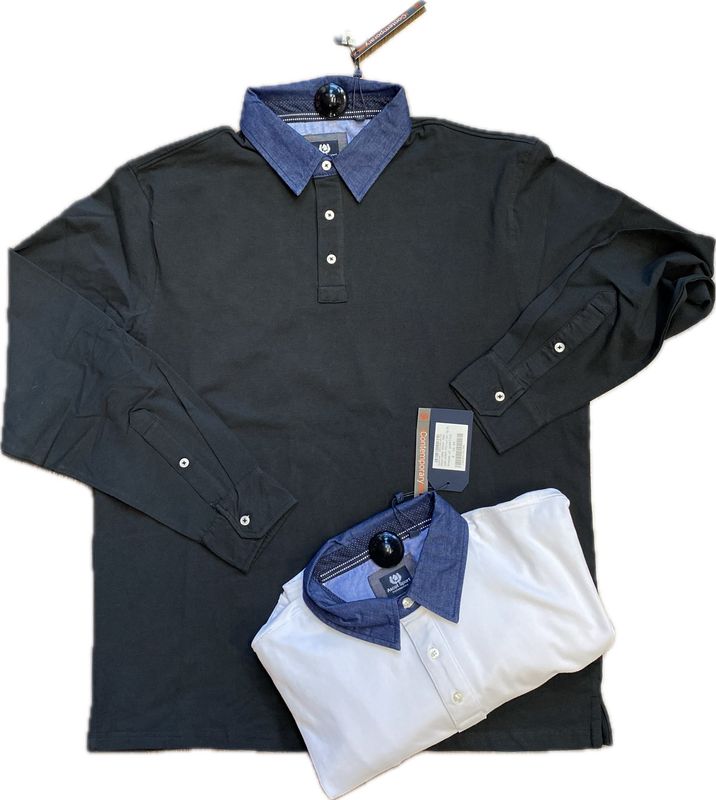 Polo uomo Ascot manica lunga cotone