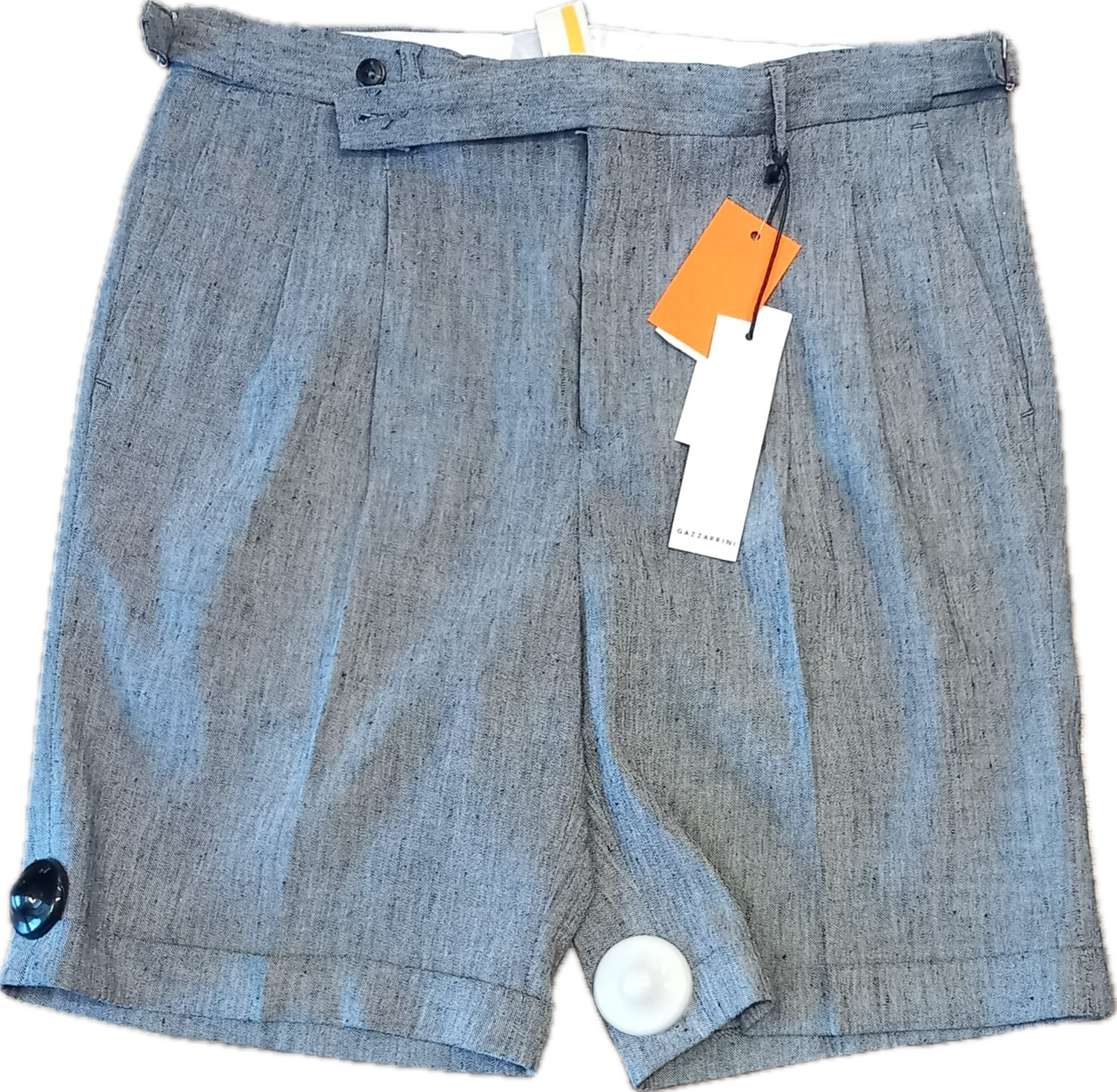 Bermuda GAZZARINI uomo misto lino blu mélange