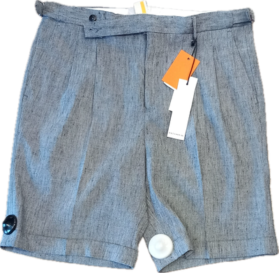 Bermuda GAZZARRINI uomo misto lino blu mélange