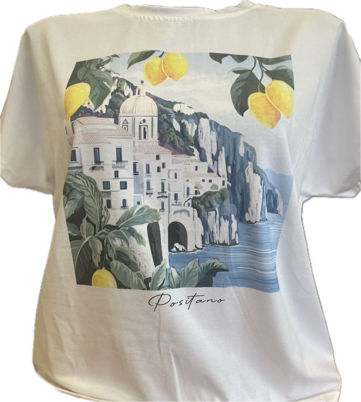 T shirt donna stampa Positano