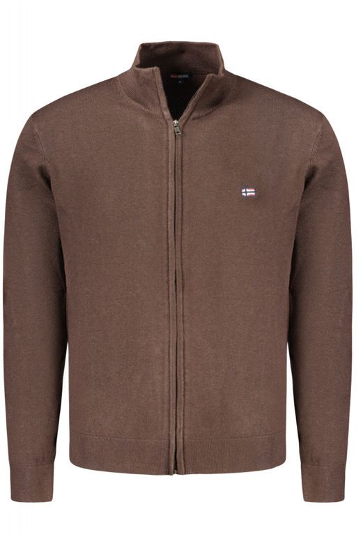 Maglia uomo NORWAY marrone full zip