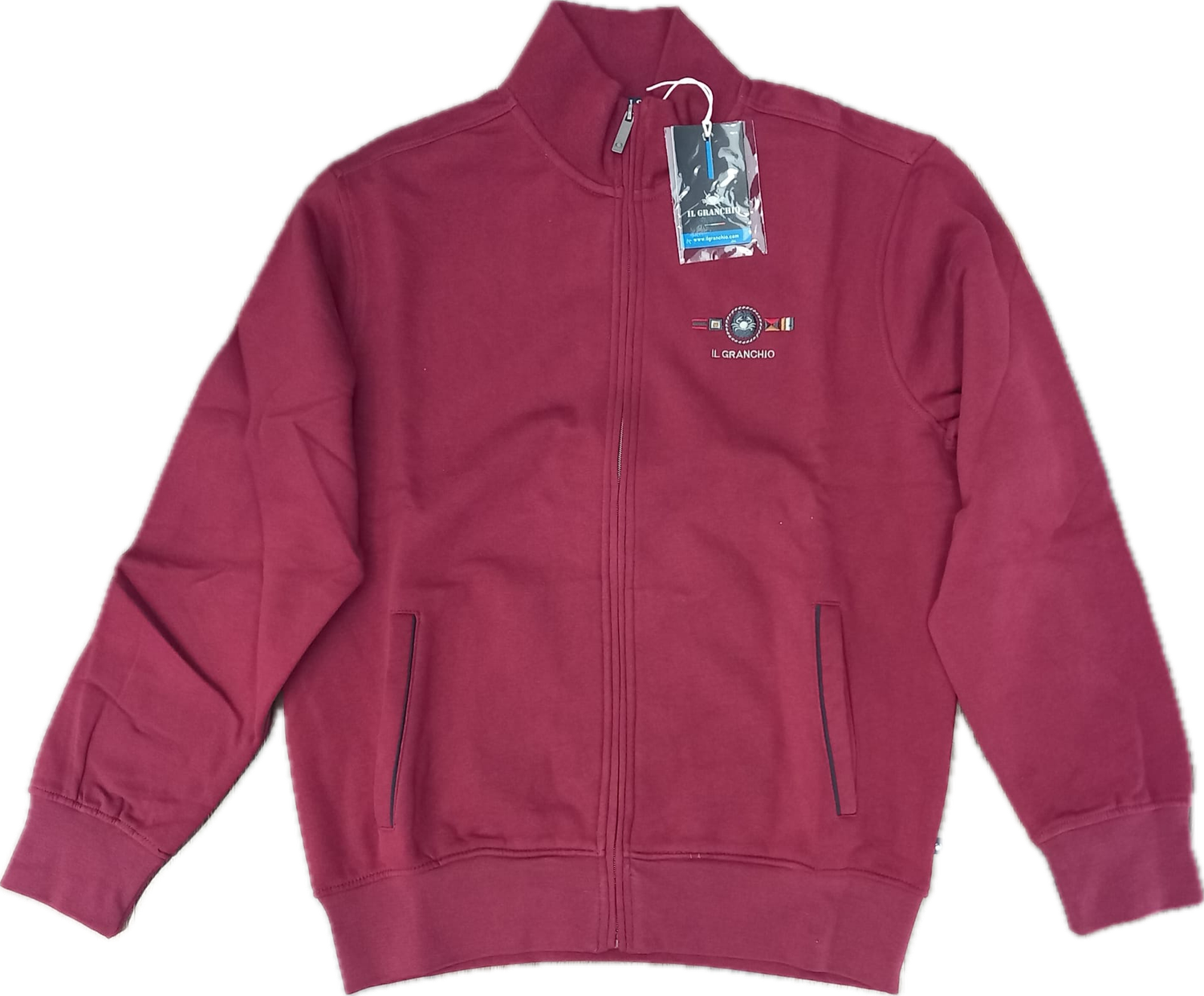 Felpa uomo IL GRANCHIO vinaccia full zip