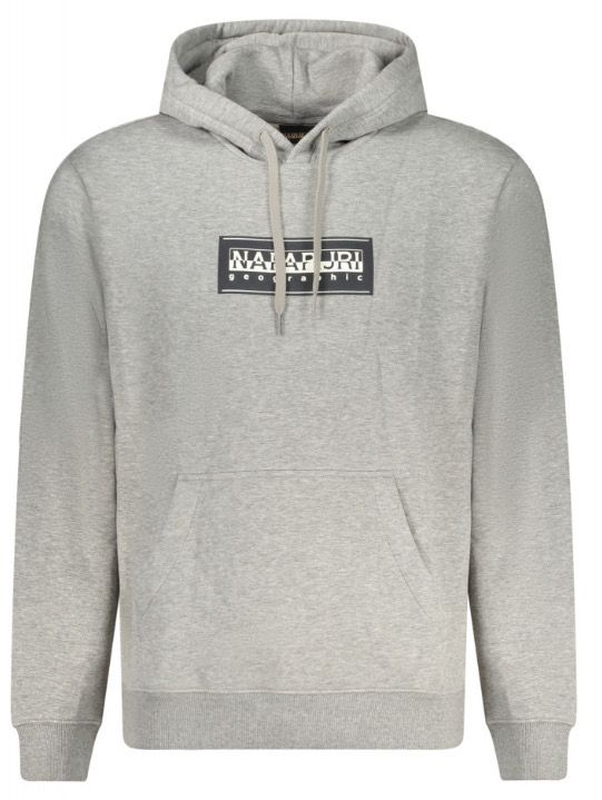 Felpa uomo NAPAPIJRI grigio chiaro mélange cappuccio