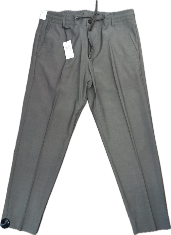 Pantaloni uomo con coulisse in vita marrone