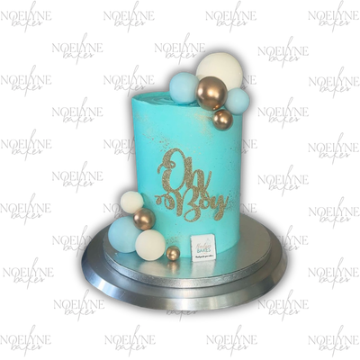 Elegant Sphere Cake with Custom Topper