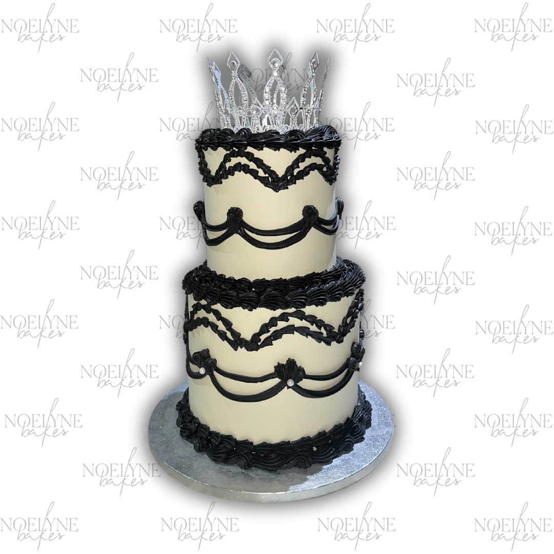 Two Tiered Lambeth Vintage Cake