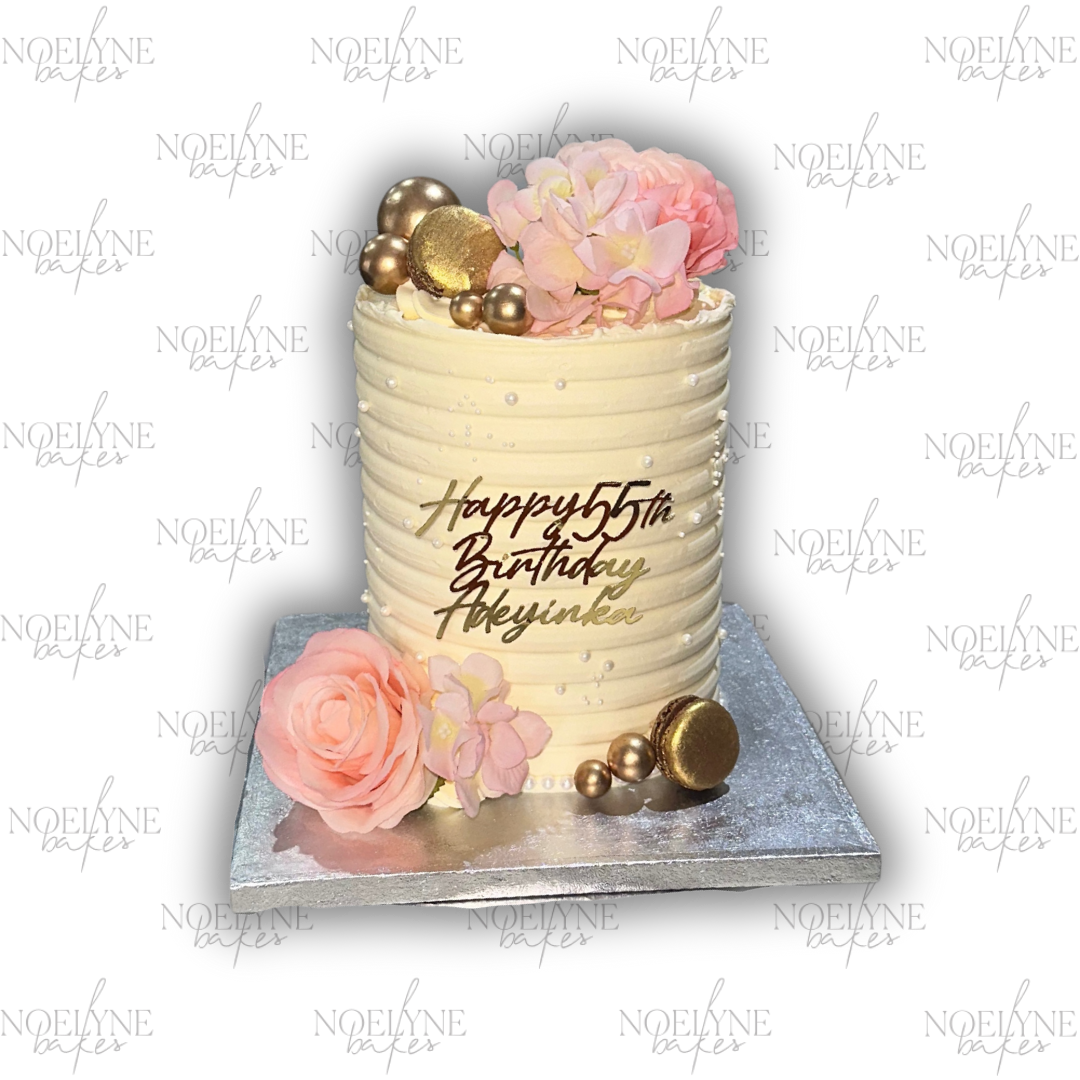 Elegant Floral Birthday Cake