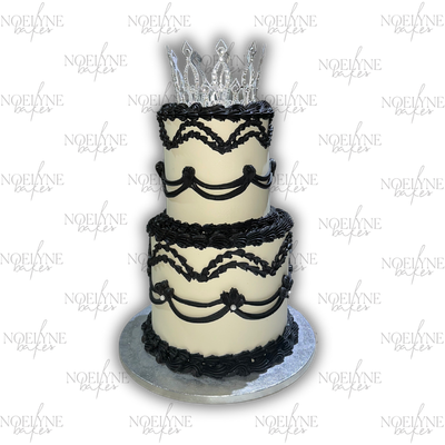 Two Tiered Lambeth Vintage Cake