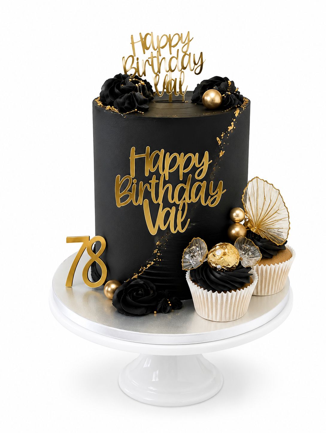 Luxurious Cakes With 2 Cupcakes
