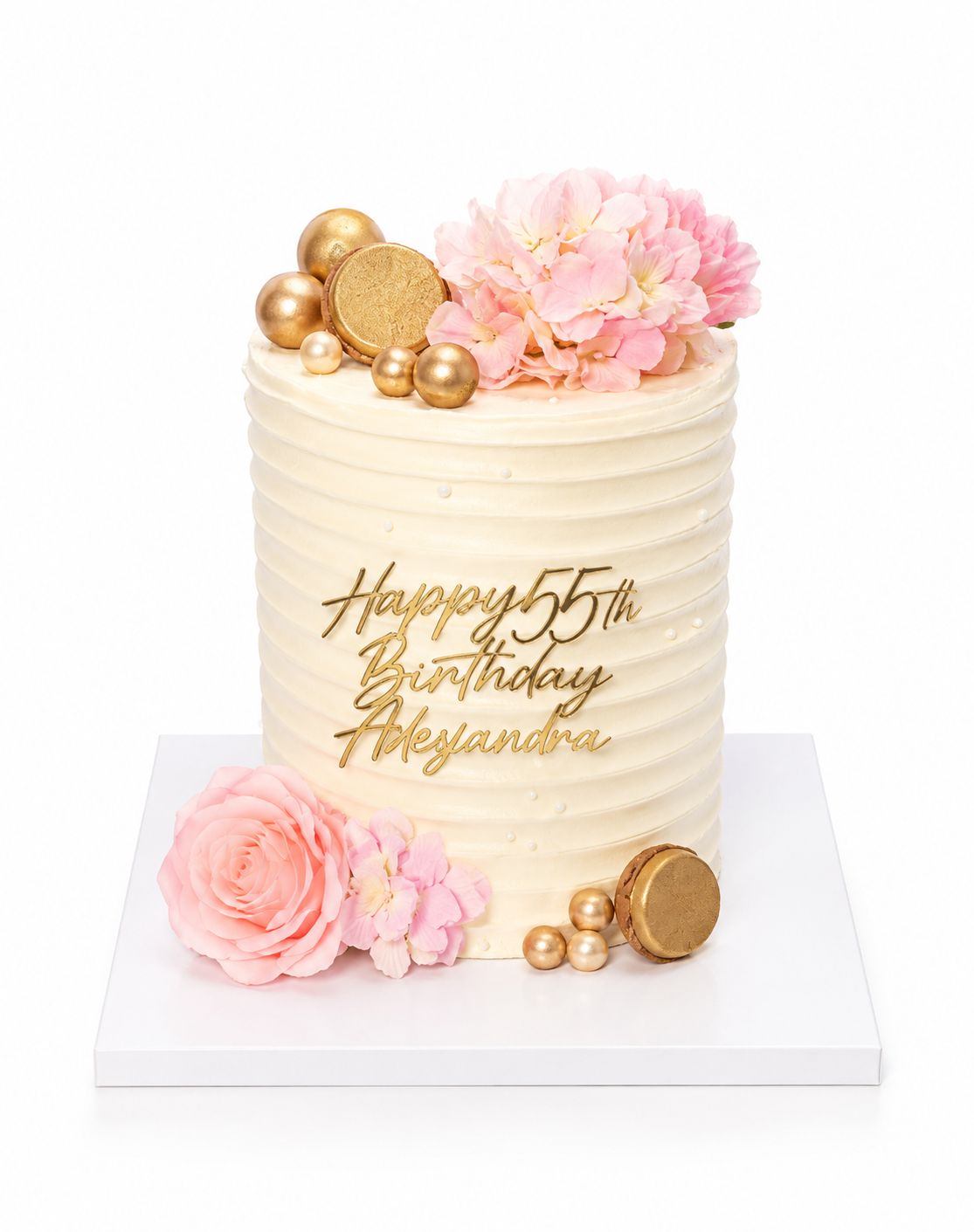 Elegant Floral Birthday Cake