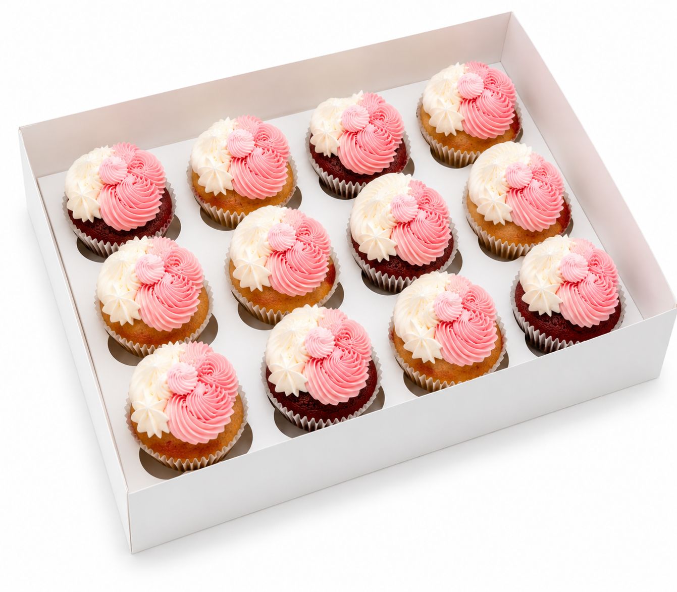 Classic Iced Cupcakes (No Toppings)