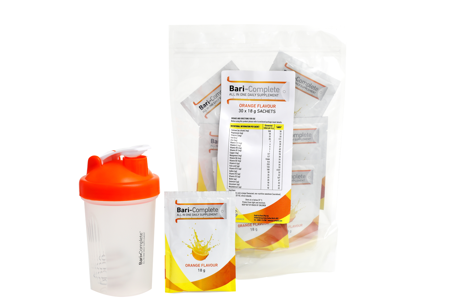 Bari-complete Orange Pouch Pack