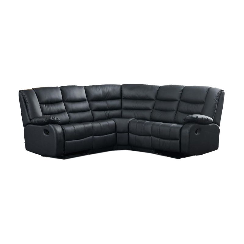 Roma Leather Recliner Corner Sofa with Cup Holder