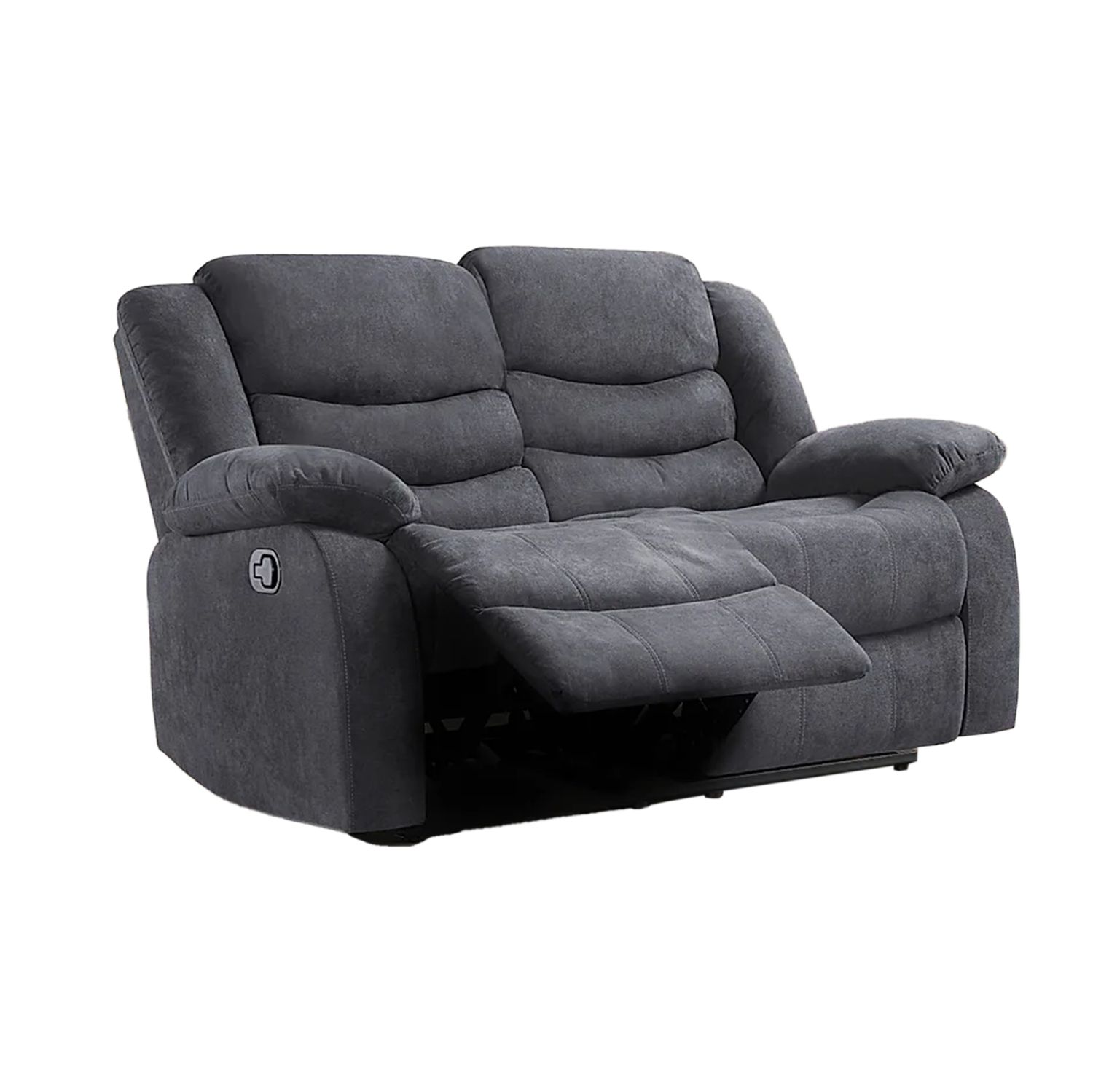 Sorrento 3+2 Seater Recliner Sofa Set, Slate Grey Classic Plush Fabric
