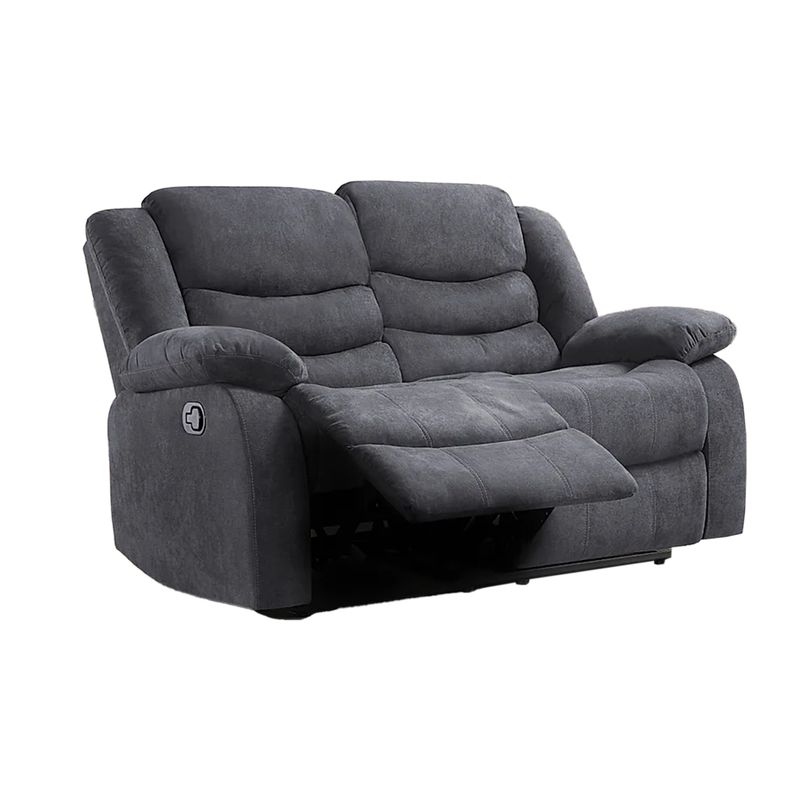 Sorrento 3+2 Seater Recliner Sofa Set, Slate Grey Classic Plush Fabric