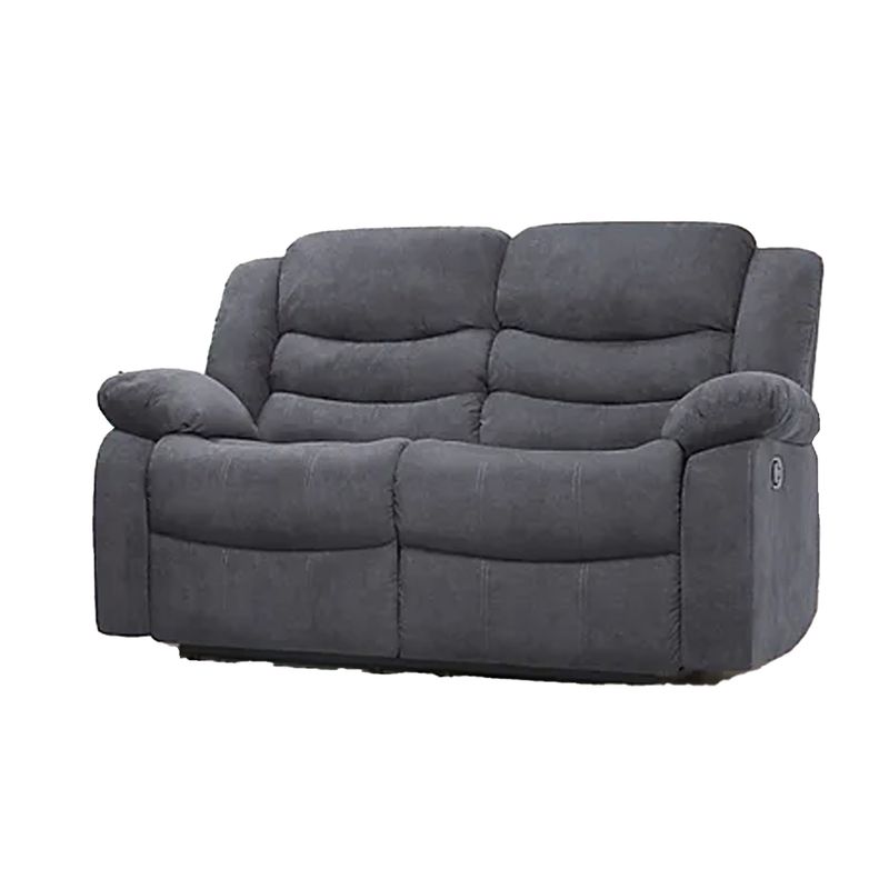 Sorrento 3+2 Seater Recliner Sofa Set, Slate Grey Classic Plush Fabric