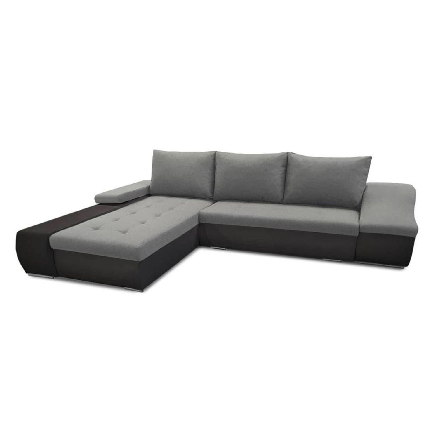 Toronto Corner Black/Grey Left and Right Arm Sofa Bed With Storage