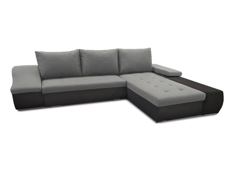 Toronto Corner Black/Grey Left and Right Arm Sofa Bed With Storage