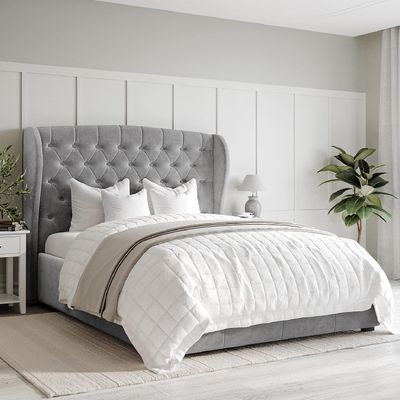 Safina Winged Bed Frame Available in Double King  Super King With Gas Lift Option