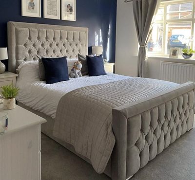 Hilton Wing Bed Frame Available in Double King  Super King With Gas Lift Option