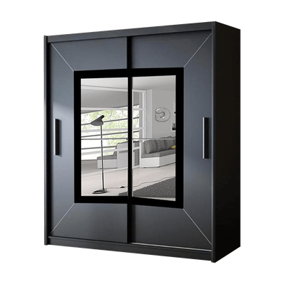 Venice Modern Double Mirror Sliding Door Wardrobe With LED Light