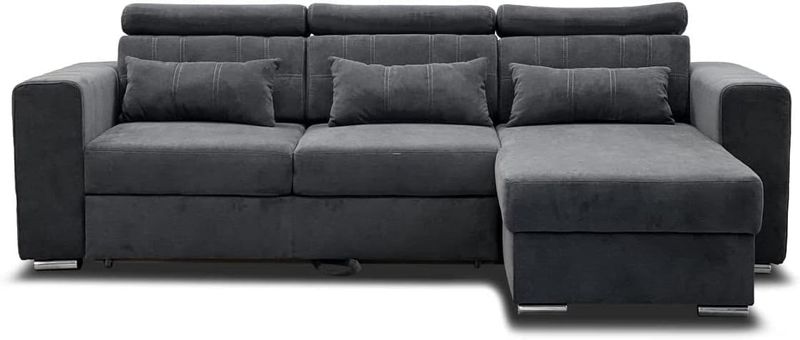 Luca Fabric Corner Universal Arm Sofa Bed With Storage