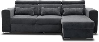 Luca Fabric Corner Universal Arm Sofa Bed With Storage