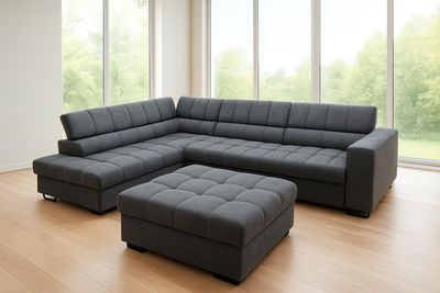 Dubai Corner Sofa Bed | Grey Left and Right Arm | with Storage Options