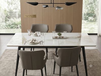 Ceramic Extendable 140-180 cm Dining Room Table For 6 People