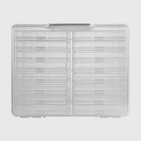 Craft case with 16 small plastic boxes inside- 4x6inch