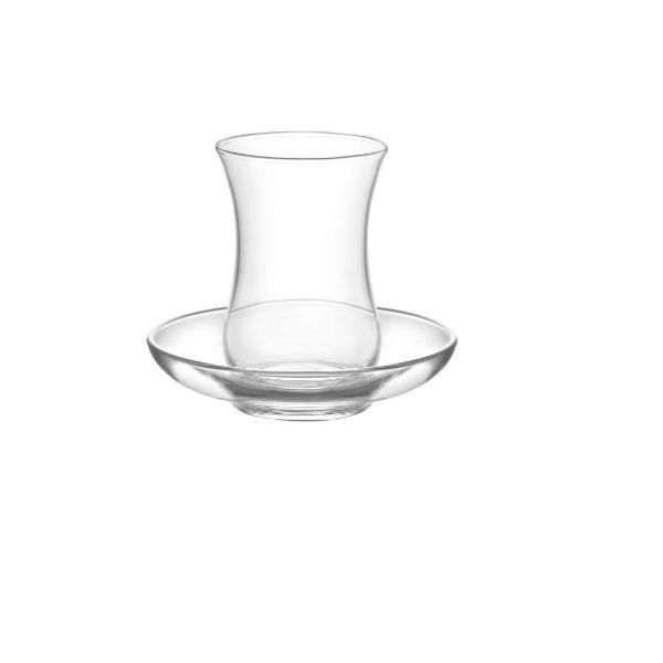 LV-CAYS13 - Lav - Cays Glass Tea Cup W/ Glass Saucer, 4 Oz, 6 Pk,