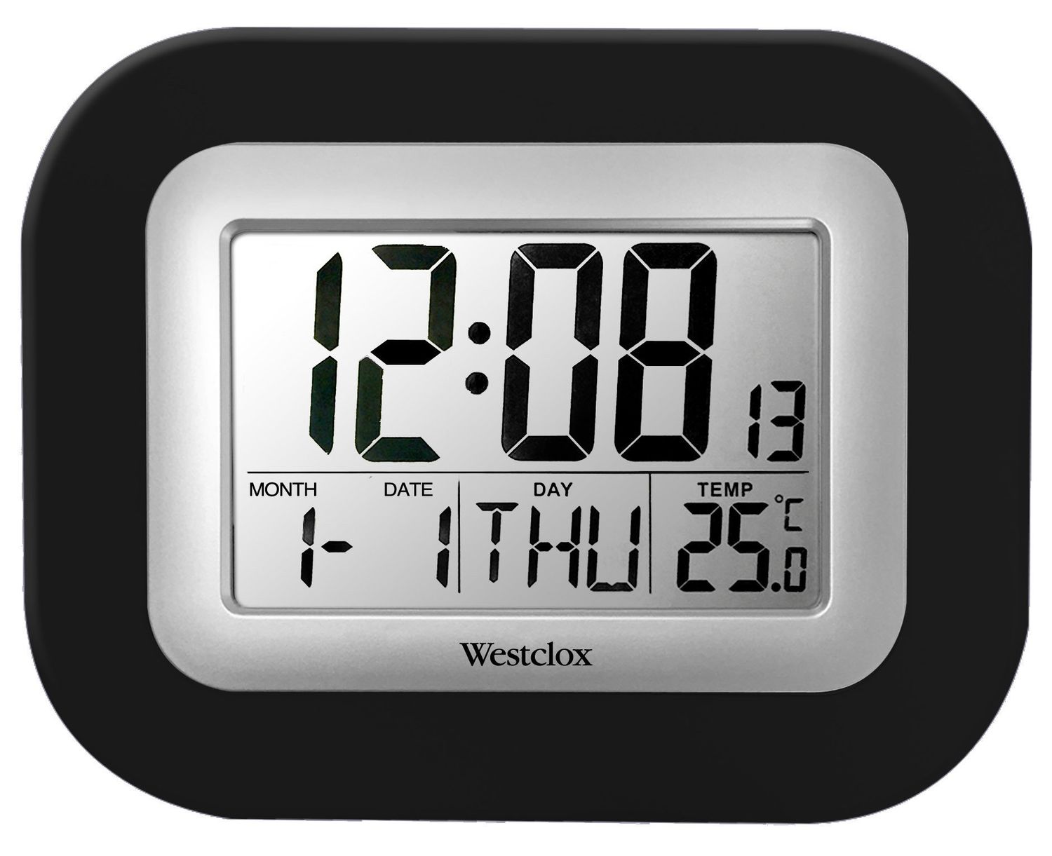 55006BK - Westclox LCD Wall Clock Black