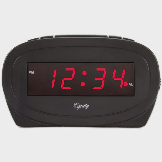 30228 - La Crosse Led Alarm Clock w Snooze Black