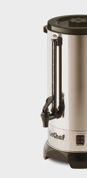 LUR75 - LE CHEF STAINLESS URN, 75 CUP/15 L WITH SHABBOS SWITCH CONCEALED ELEMENTS