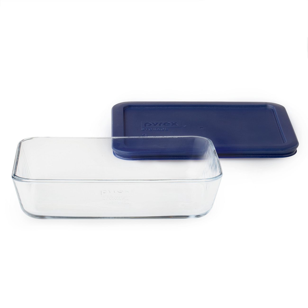 6017471 - Pyrex 3c Rect Glass Container w Blue Lid