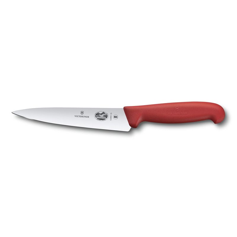 5.2001.15 - Victorinox - Fibrox Pro Chef Knife, Straight, 6&quot;&quot;, Red