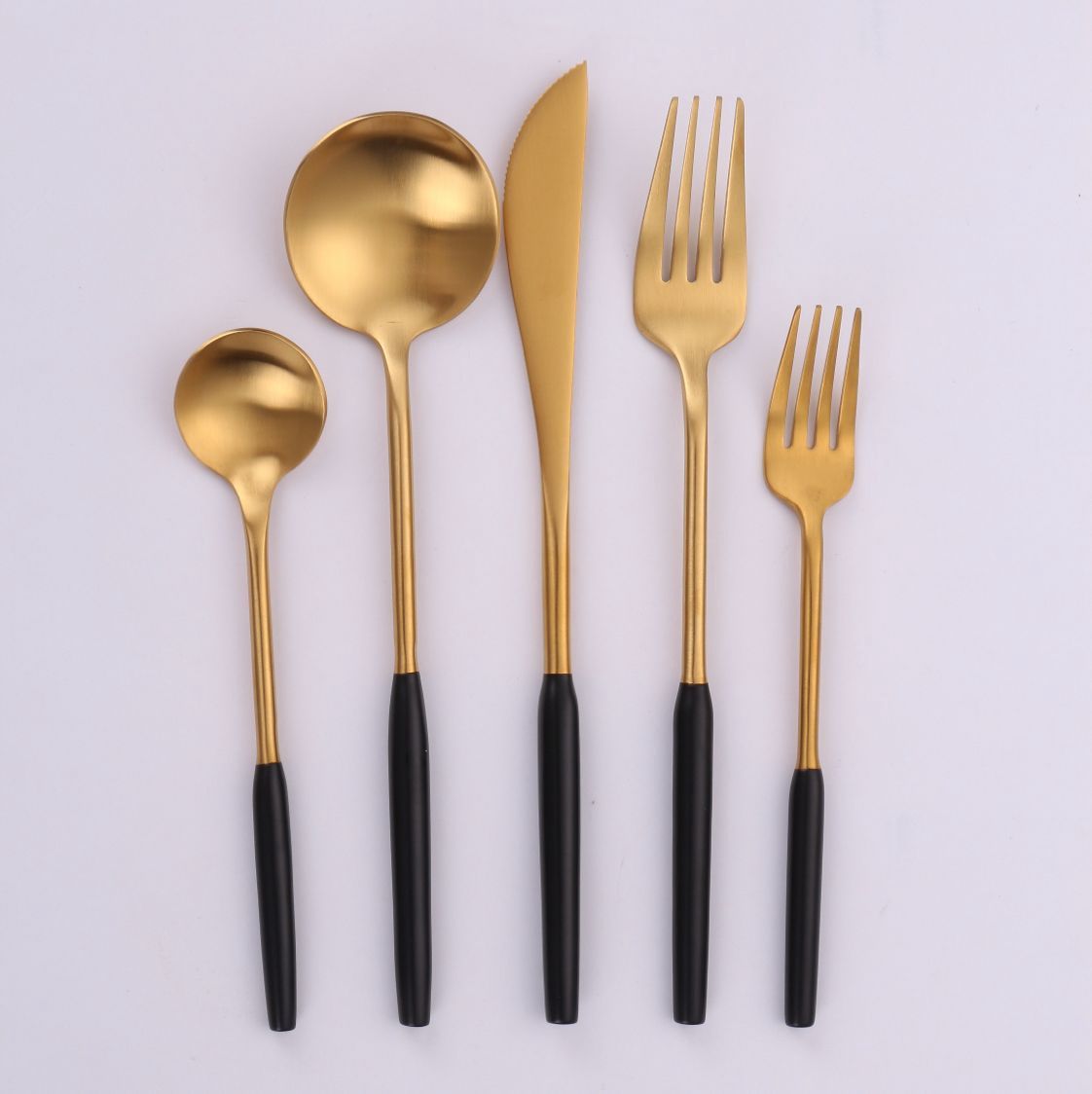 VF-20-ABG-SET - Arlington, Brushed Black And Gold, 18/10 Flatware, 20 Pc Set,