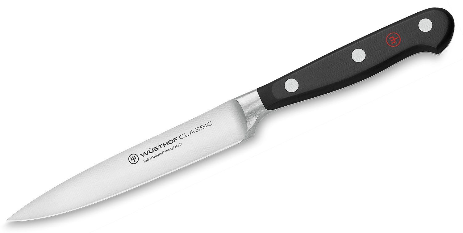 W-4066/12 -1040100412 - Wusthof - Classic Paring Knife, Straight, Spear Tip, 4.5&quot;&quot;, Black