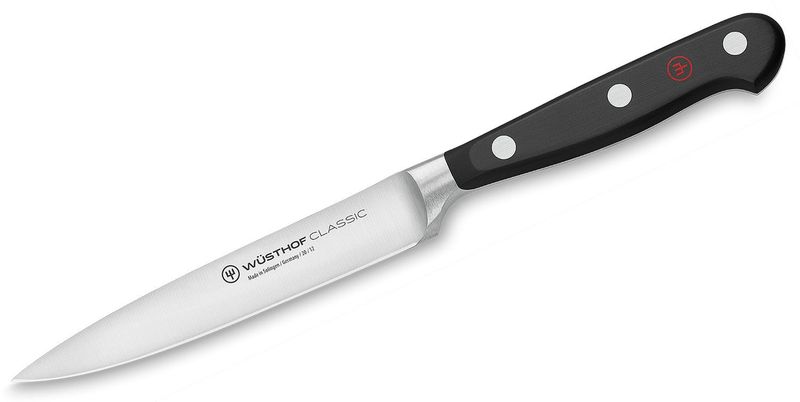 W-4066/12 -1040100412 - Wusthof - Classic Paring Knife, Straight, Spear Tip, 4.5&quot;&quot;, Black