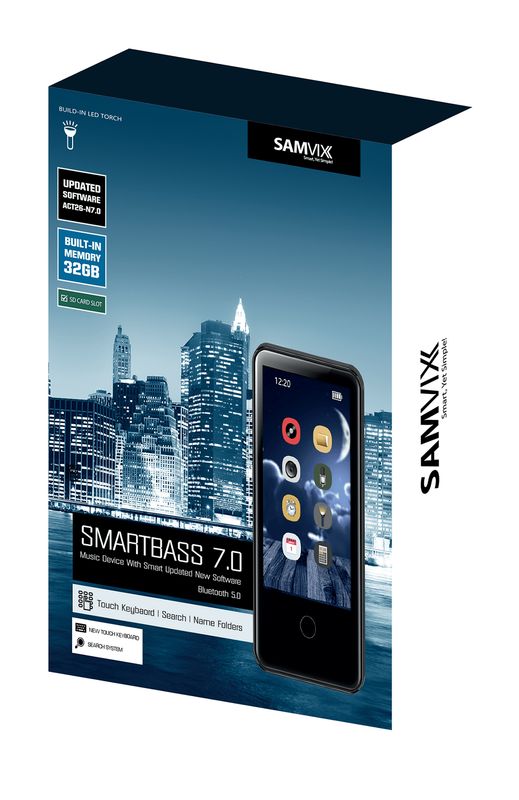 SAMVIX SMARTBASS 7.0 32GB MP3 PLAYER - SILVER
