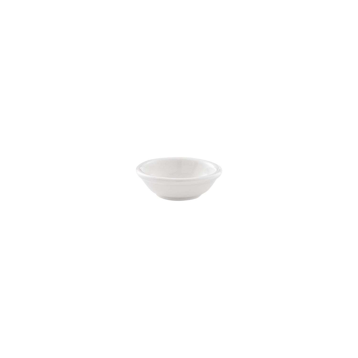 VL-0567 - Vikko Lightning - White Round Thick Sauce Dish, 2.8&quot;&quot;