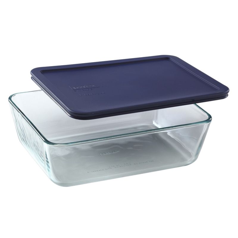 6017400 - Pyrex 11c Rect Glass Storage w Blue Lid