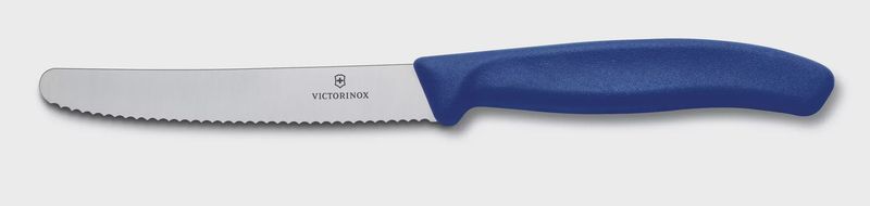 6.7832  - Swiss Classic Tomato Knife, Serrated, Round Tip, 4.5, Blue