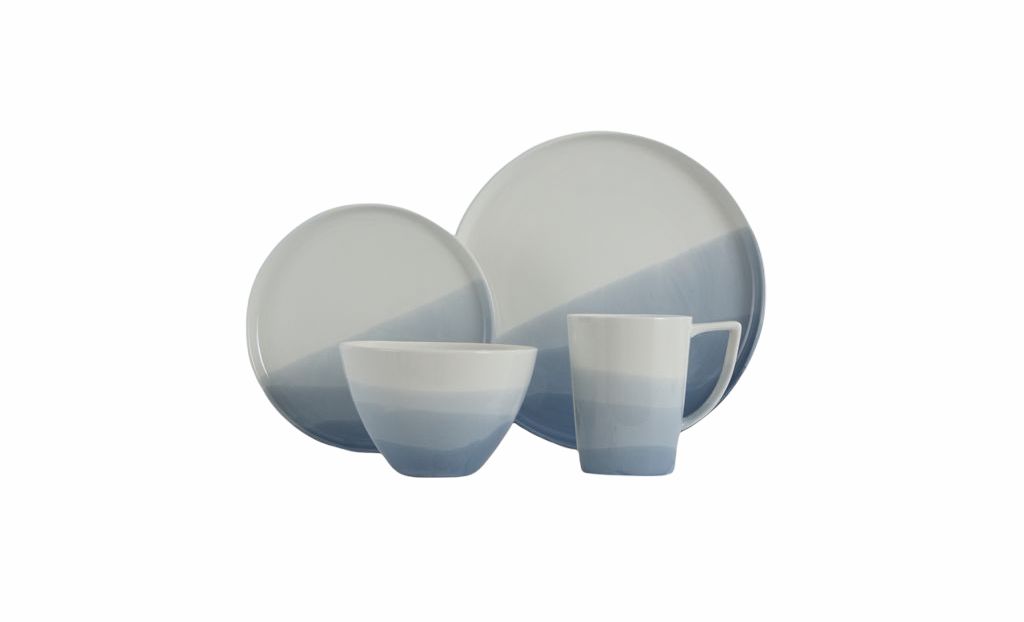 VC-1605-SPB - Vikko Classic - Spring Blue, Fine Porcelain 16 Pc Dinnerware Set