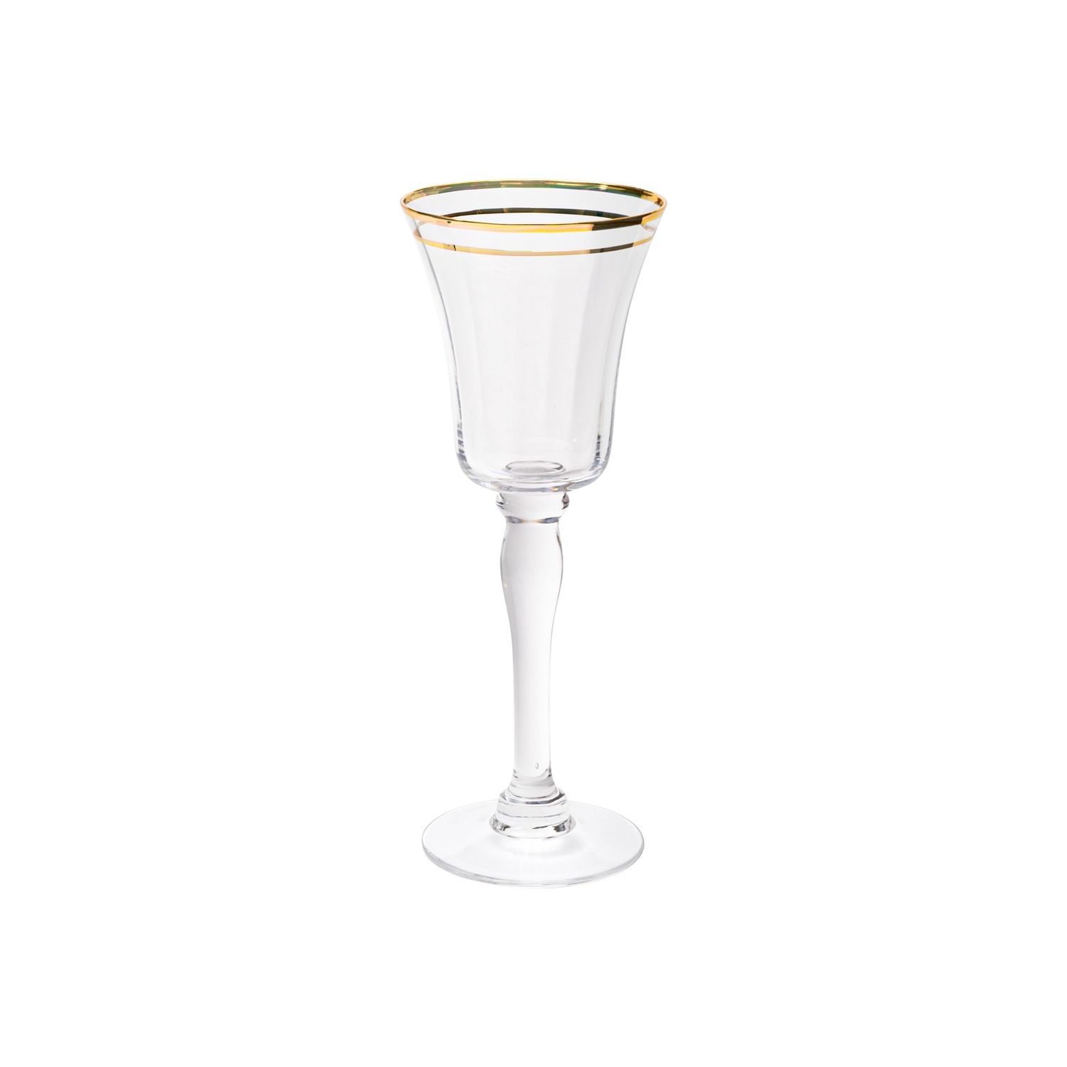 VD-B07-G - Vikko Decor - Bella, Clear with Gold Rim, Wine Glass, 7.5 oz