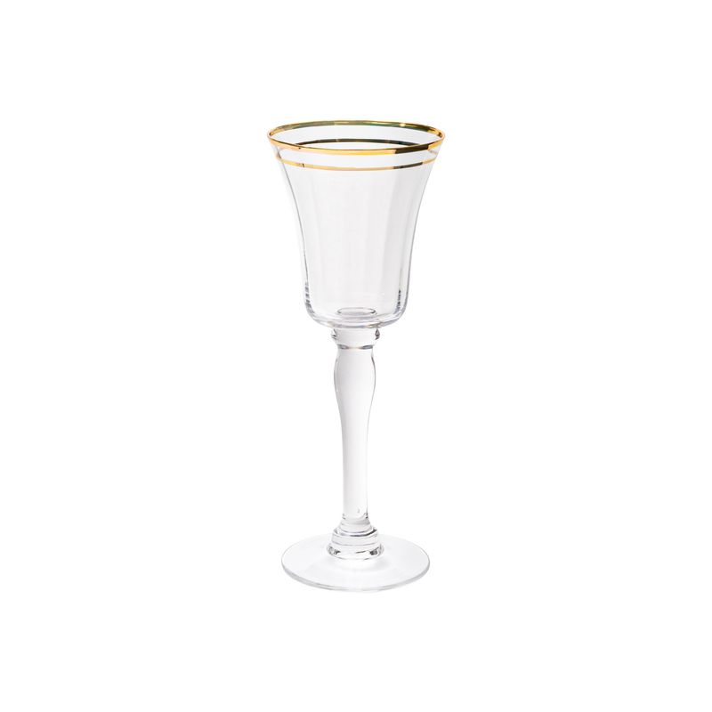 VD-B07-G - Vikko Decor - Bella, Clear with Gold Rim, Wine Glass, 7.5 oz