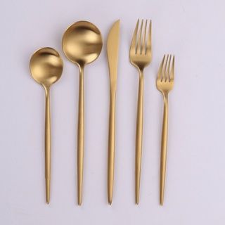 VF-10-VG-SET -  Vera, Brushed Gold, 18/10 Flatware, 20 Pc Set,