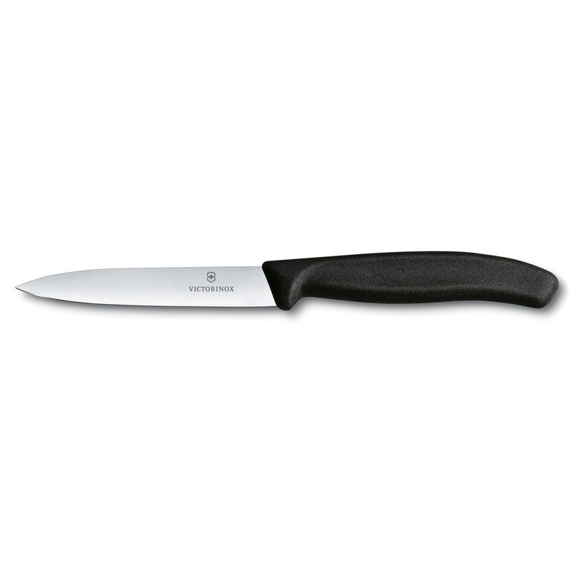 6.7703/40501 - Swiss Classic Paring Knife, Straight, Spear Tip, 4&quot;&quot;, Black